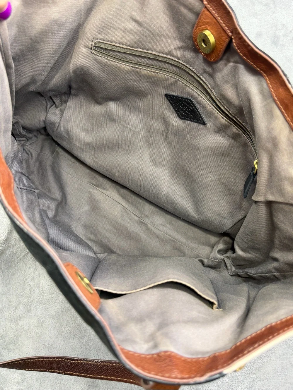 Fossil Black Leather Messenger Tote  Fall Bag Women’s Party Guest Vintage